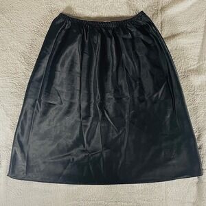 Vintage 80s–90s Calvin Klein Black Nylon Half Slip Skirt Size S Logo Hem